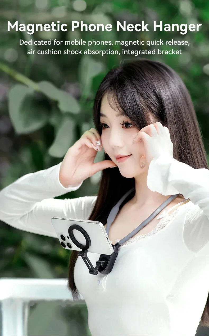 360 Degree Rotating Neck Strap Mobile Phone Holder Magnetic Mount